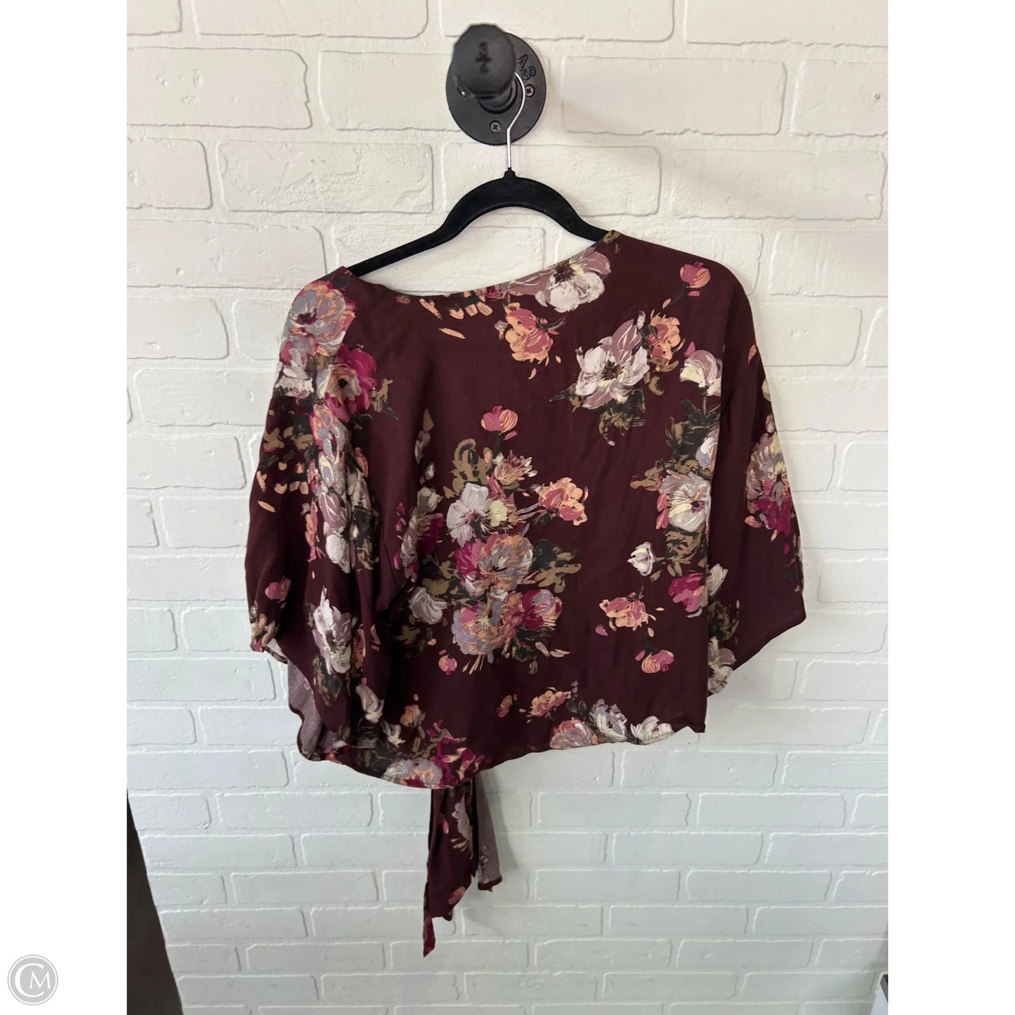 Top 3/4 Sleeve By Love Stitch In Maroon, Size: S