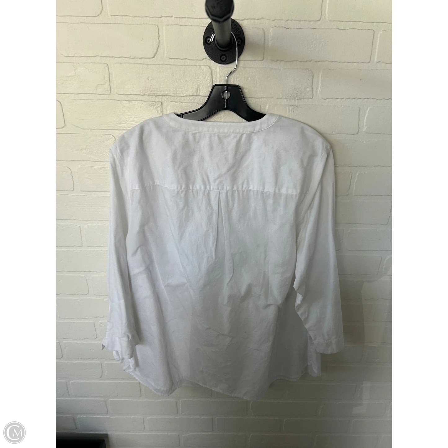Top 3/4 Sleeve By Talbots In White, Size: 2x