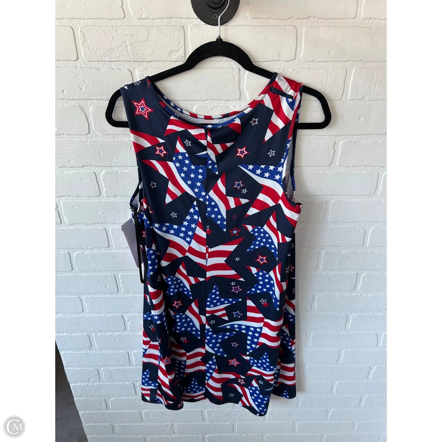 Dress Casual Short By Clothes Mentor In Blue & Red & White, Size: M