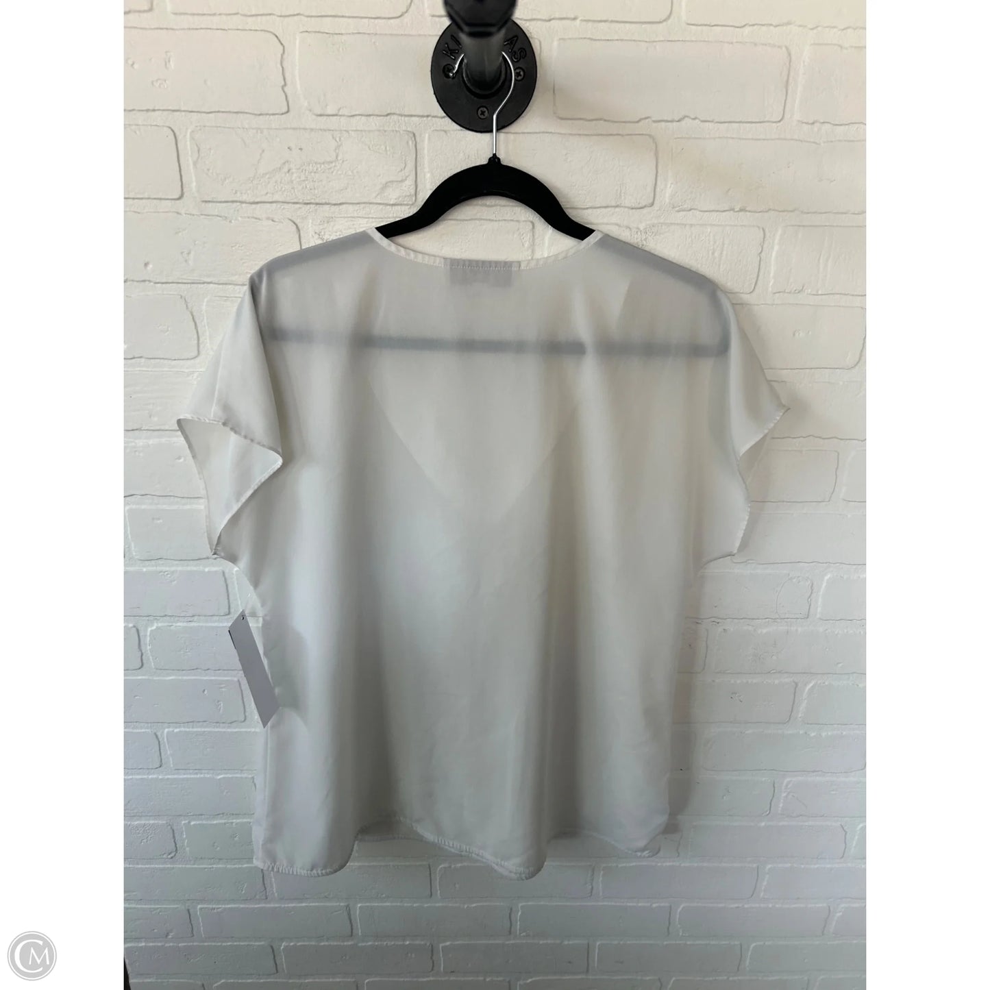 Top Short Sleeve By Loft In Ivory, Size: L