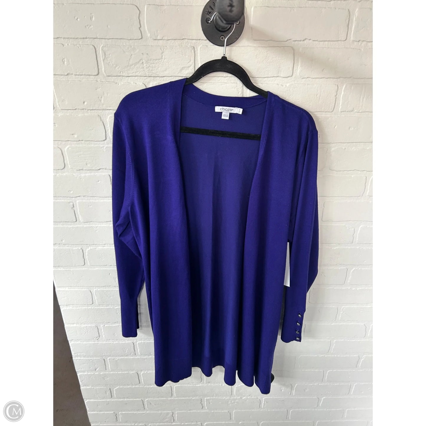 Sweater Cardigan By Chicos In Purple, Size: Xl
