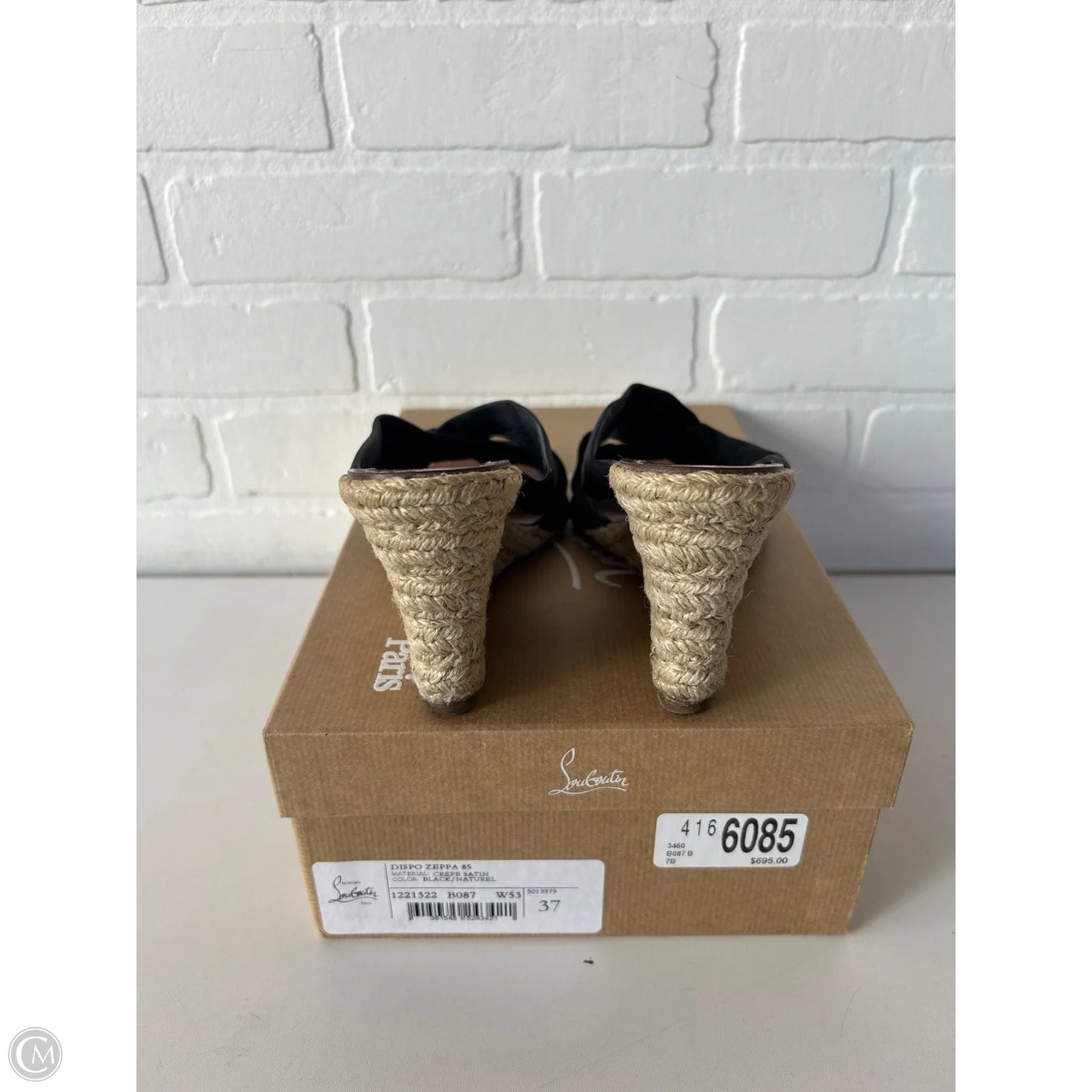 Sandals Luxury Designer By Christian Louboutin In Black, Size: 6.5