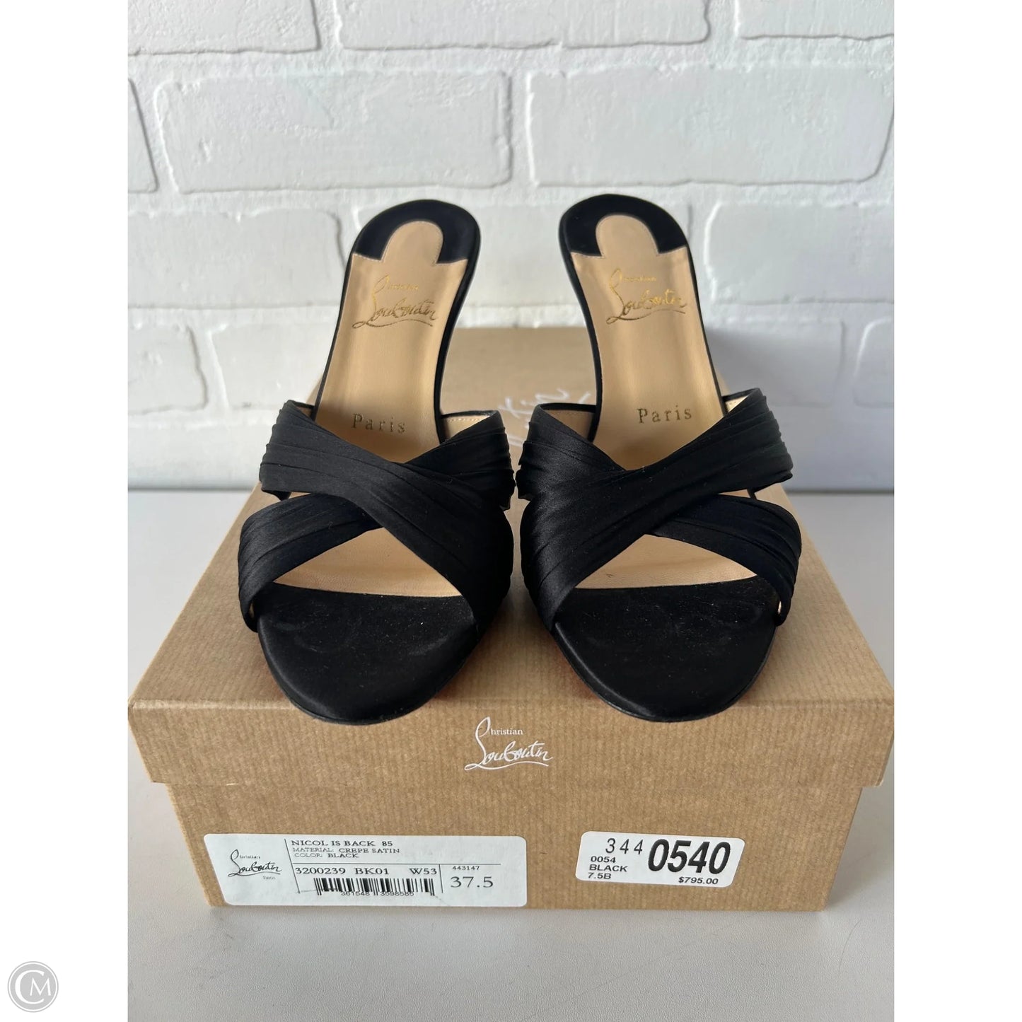 Sandals Luxury Designer By Christian Louboutin In Black, Size: 7
