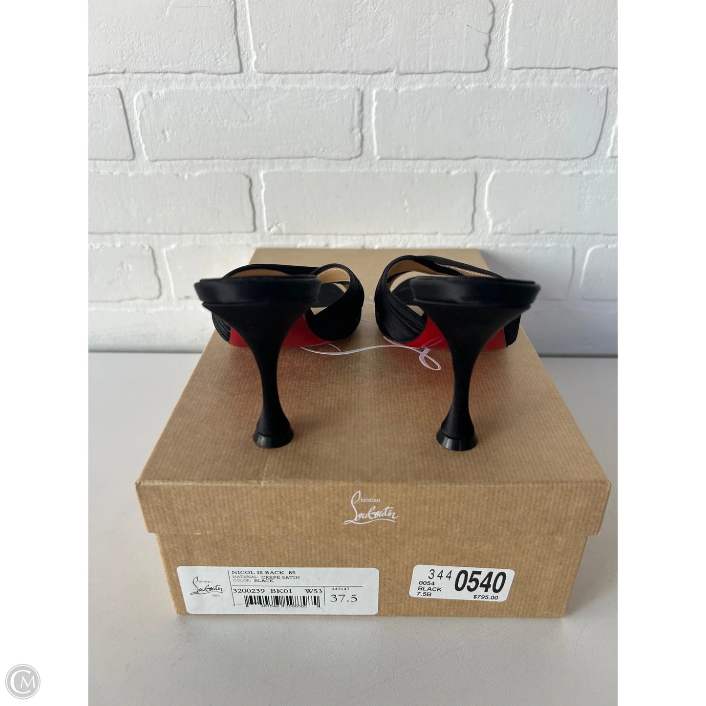 Sandals Luxury Designer By Christian Louboutin In Black, Size: 7