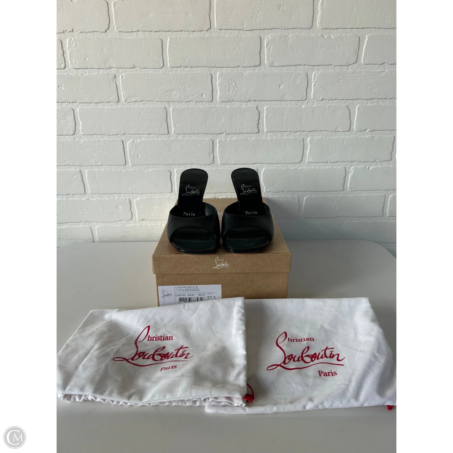 Sandals Luxury Designer By Christian Louboutin In Black, Size: 7