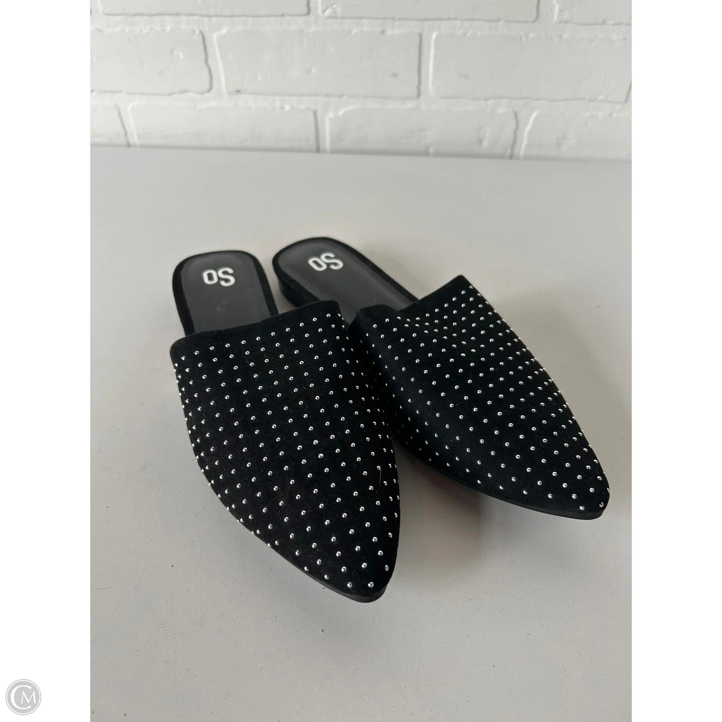 Shoes Flats By So In Black & Silver, Size: 9
