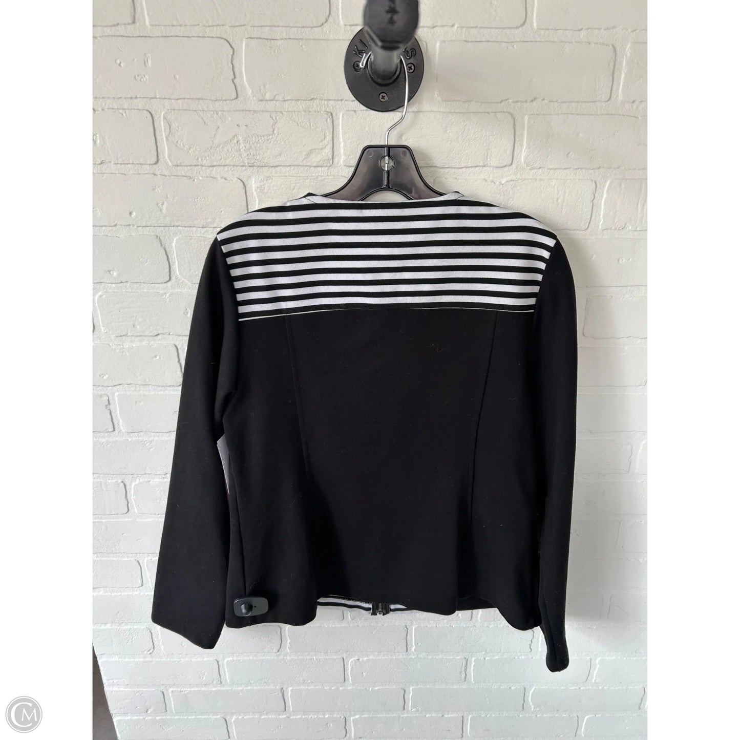 Blazer By Chicos In Black & White, Size: M