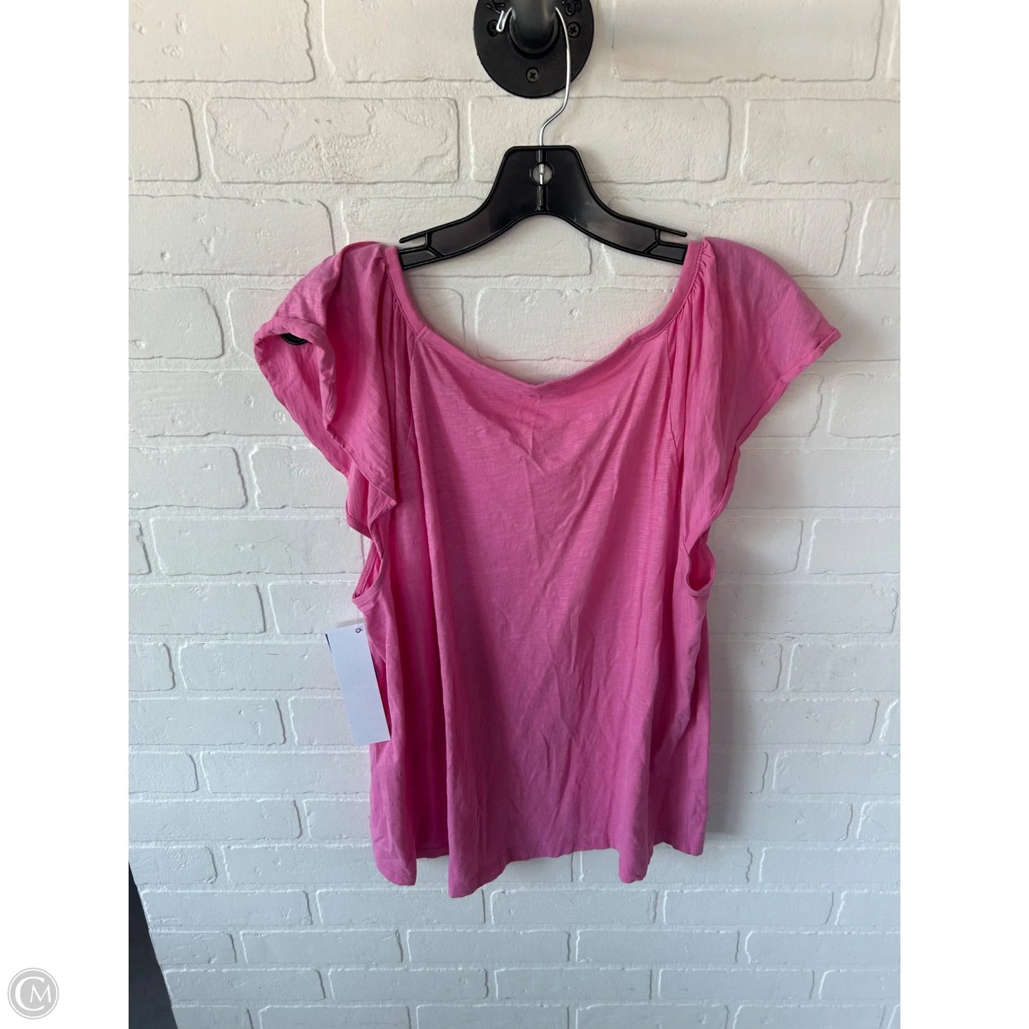 Top Short Sleeve By Loft In Pink, Size: Xl