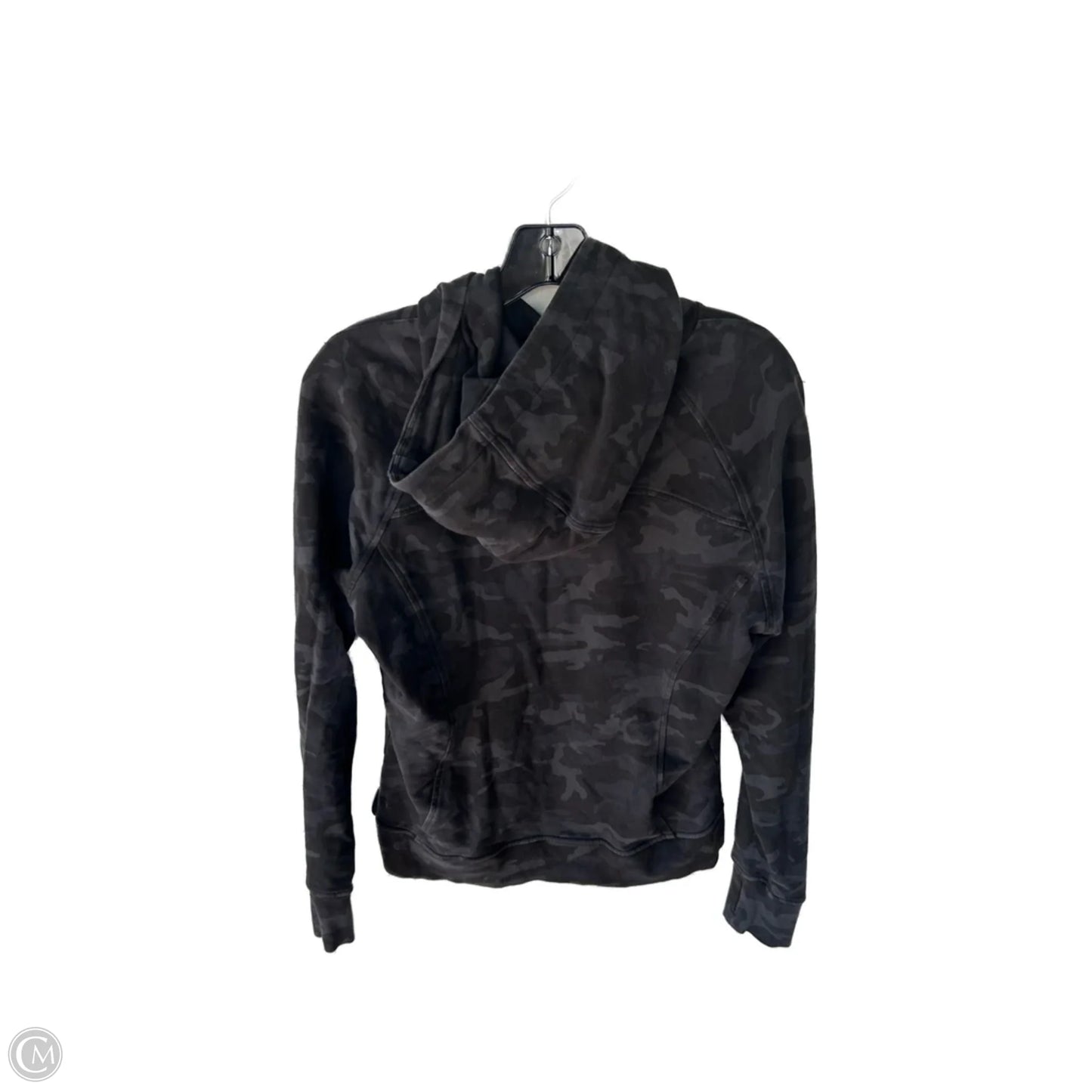 Athletic Sweatshirt Hoodie By Lululemon In Black & Grey, Size: S