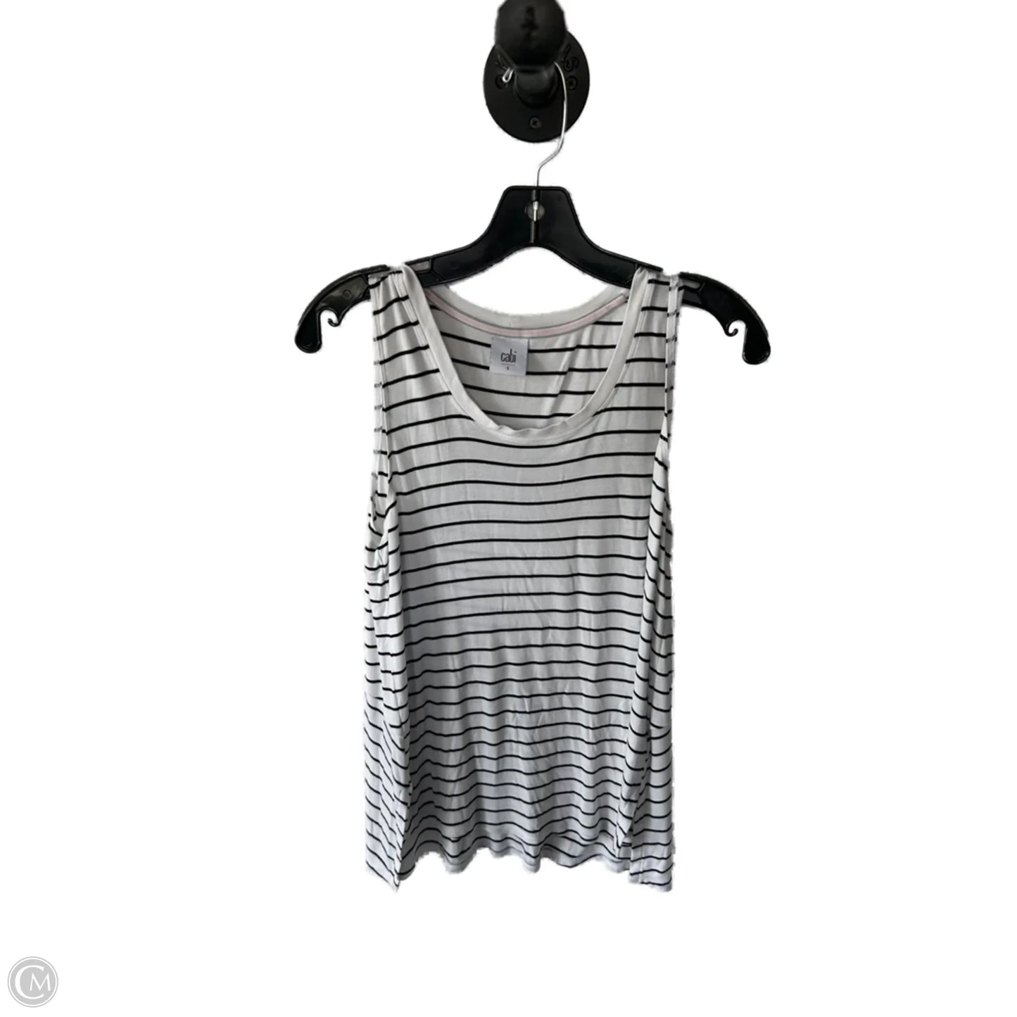 Top Sleeveless Basic By Cabi In Black & White, Size: S