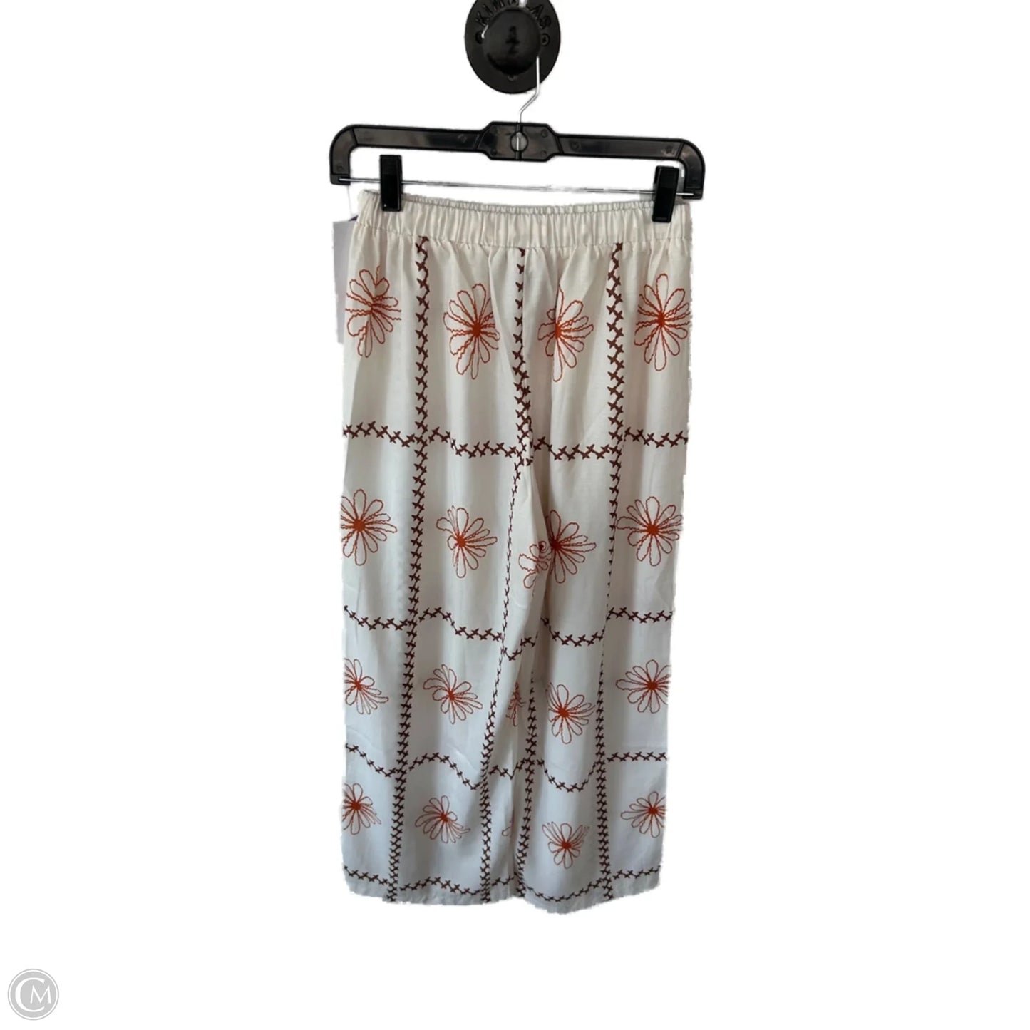 Pants Wide Leg By Forever 21 In Cream & Orange, Size: 4
