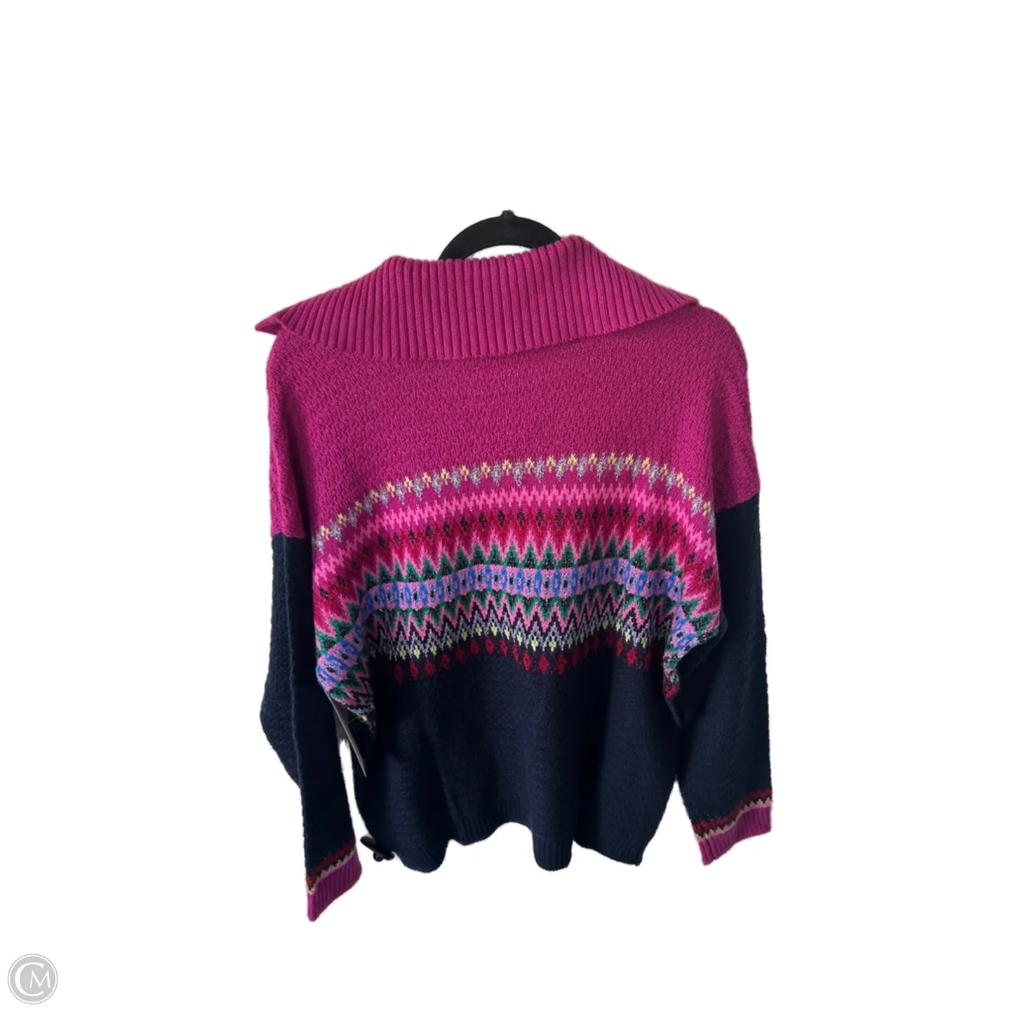 Sweater By Talbots In Blue & Pink, Size: L