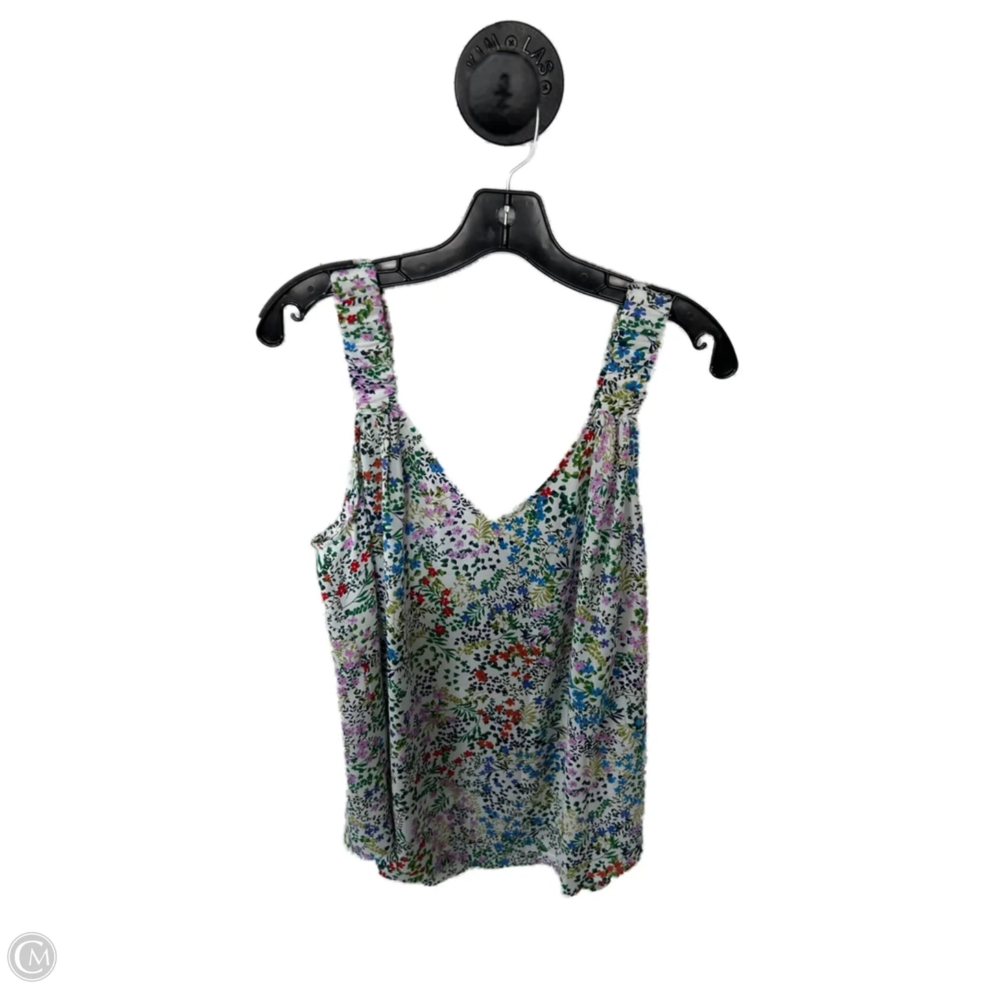 Top Sleeveless By Cabi In Green & White, Size: L