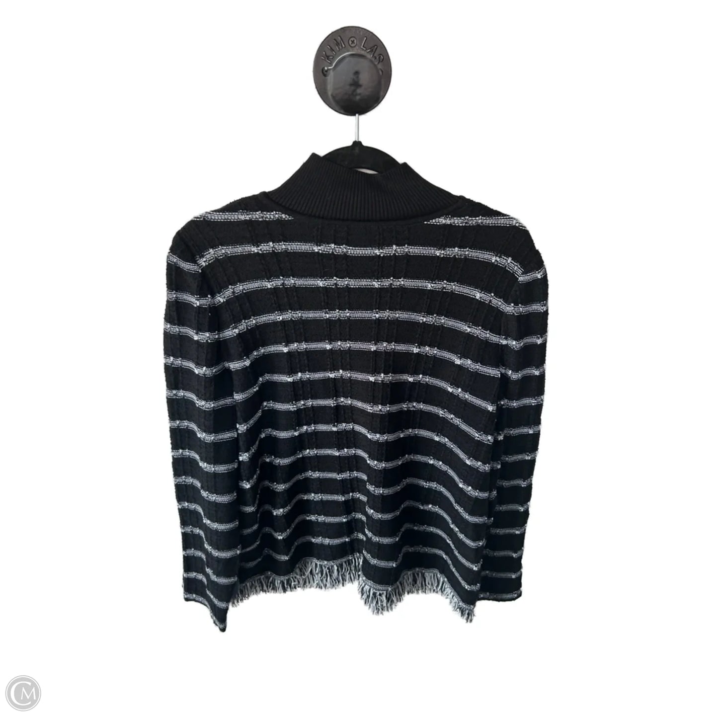 Sweater By Ming Wang In Black & White, Size: M