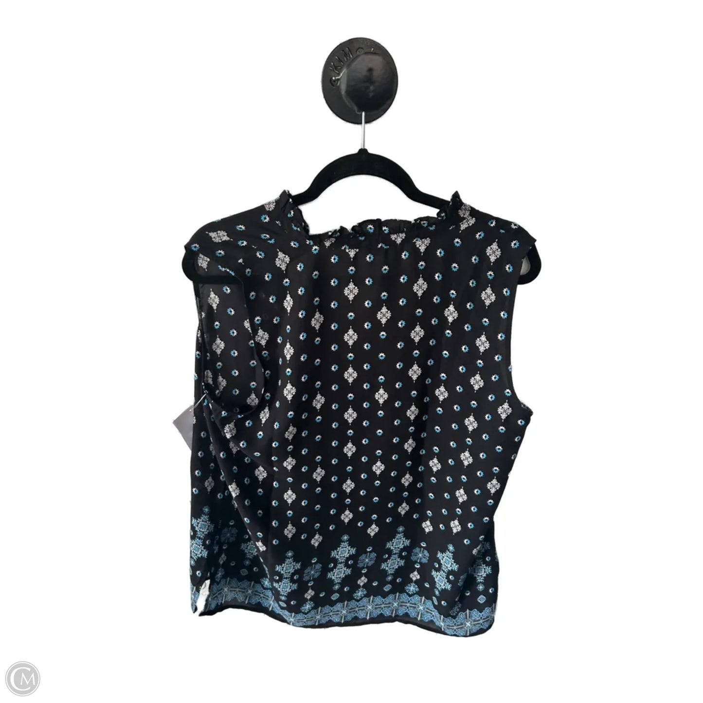 Top Sleeveless By Ann Taylor In Black & White, Size: L