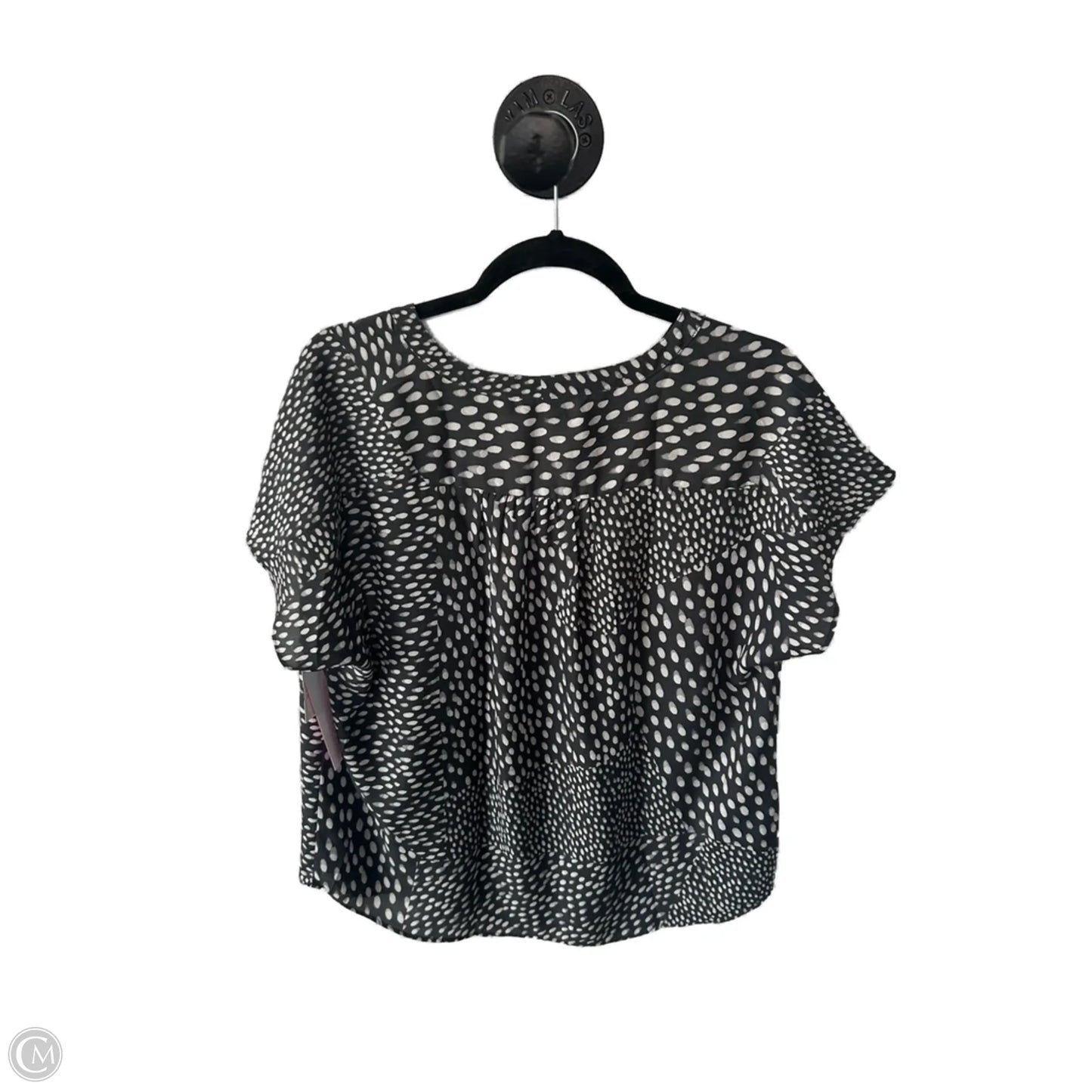 Top Short Sleeve By Banana Republic In Cream & Grey, Size: L