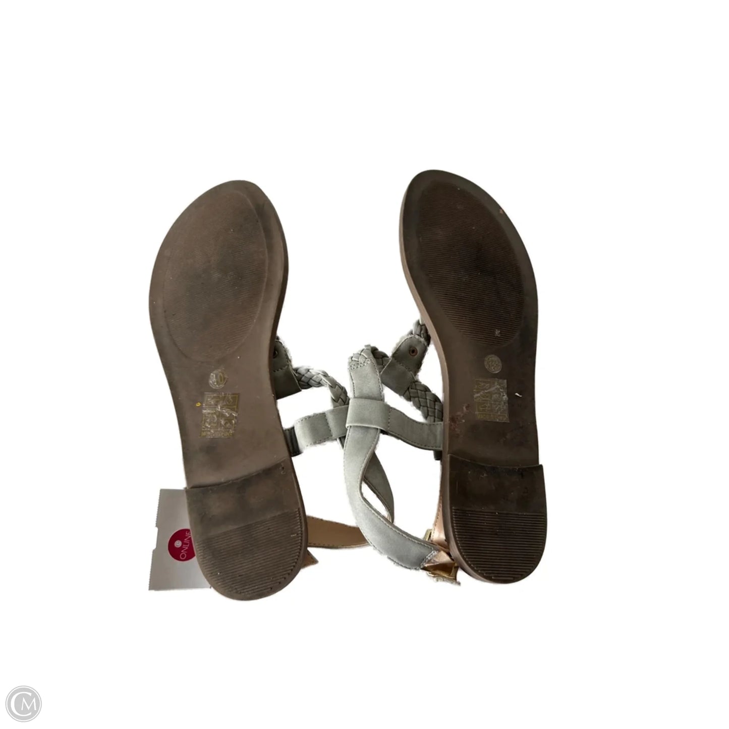 Sandals Flats By Clothes Mentor In Grey, Size: 10