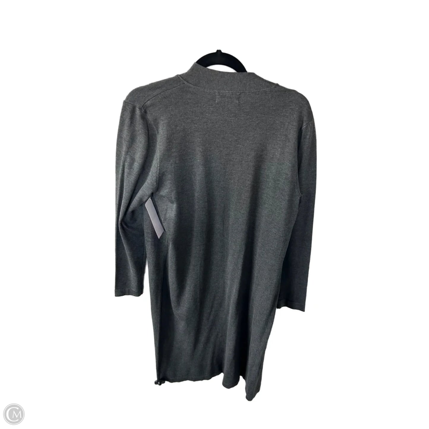 Sweater Cardigan By Joan Vass In Grey, Size: L