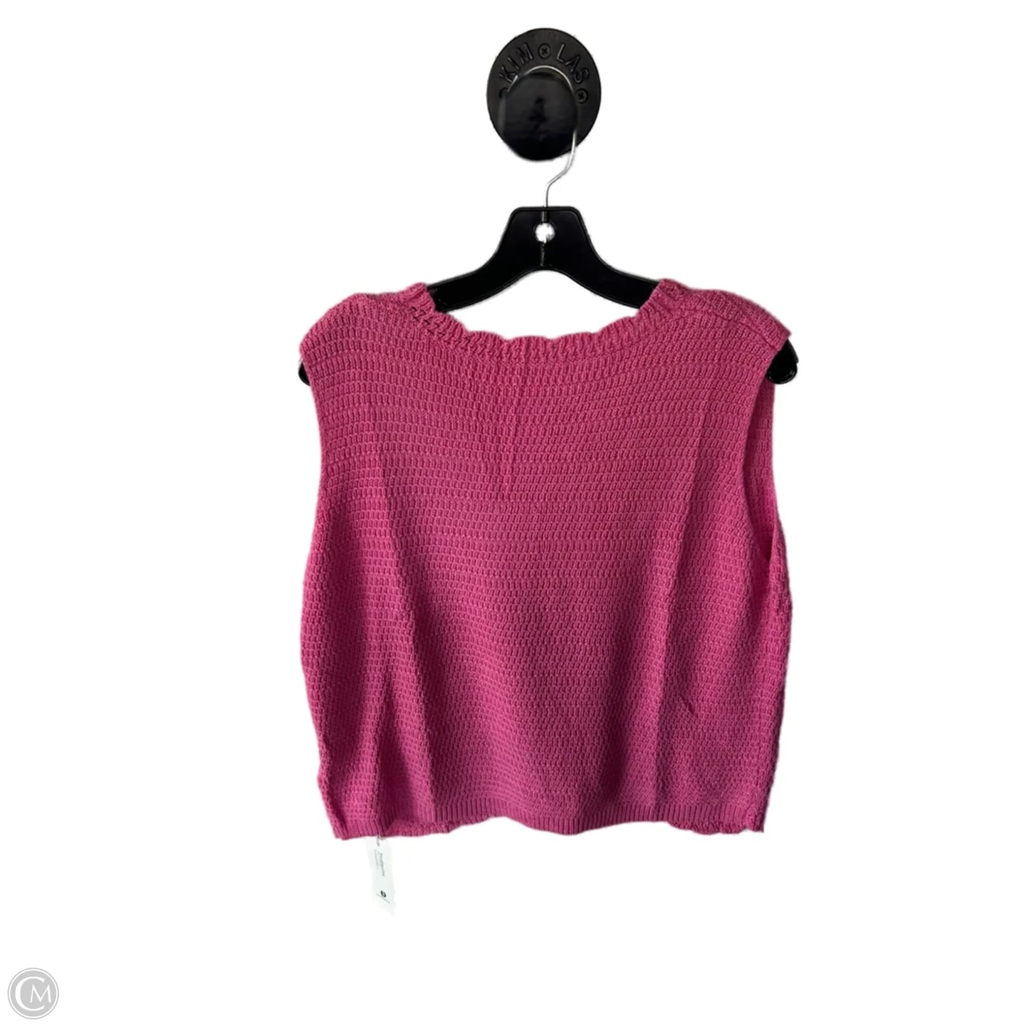 Vest Sweater By Clothes Mentor In Pink, Size: Xl