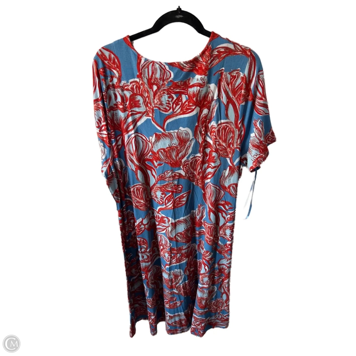 Dress Casual Midi By Soft Surroundings In Blue & Red, Size: 3x