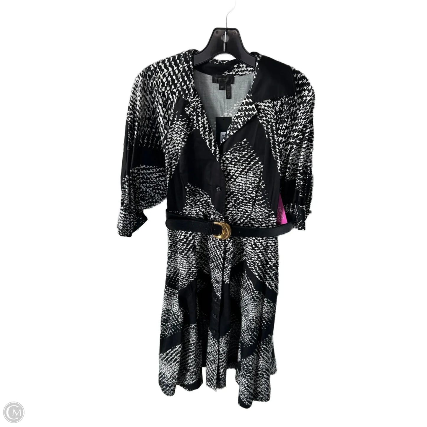Dress Casual Maxi By Donna Karan In Black & White, Size: M