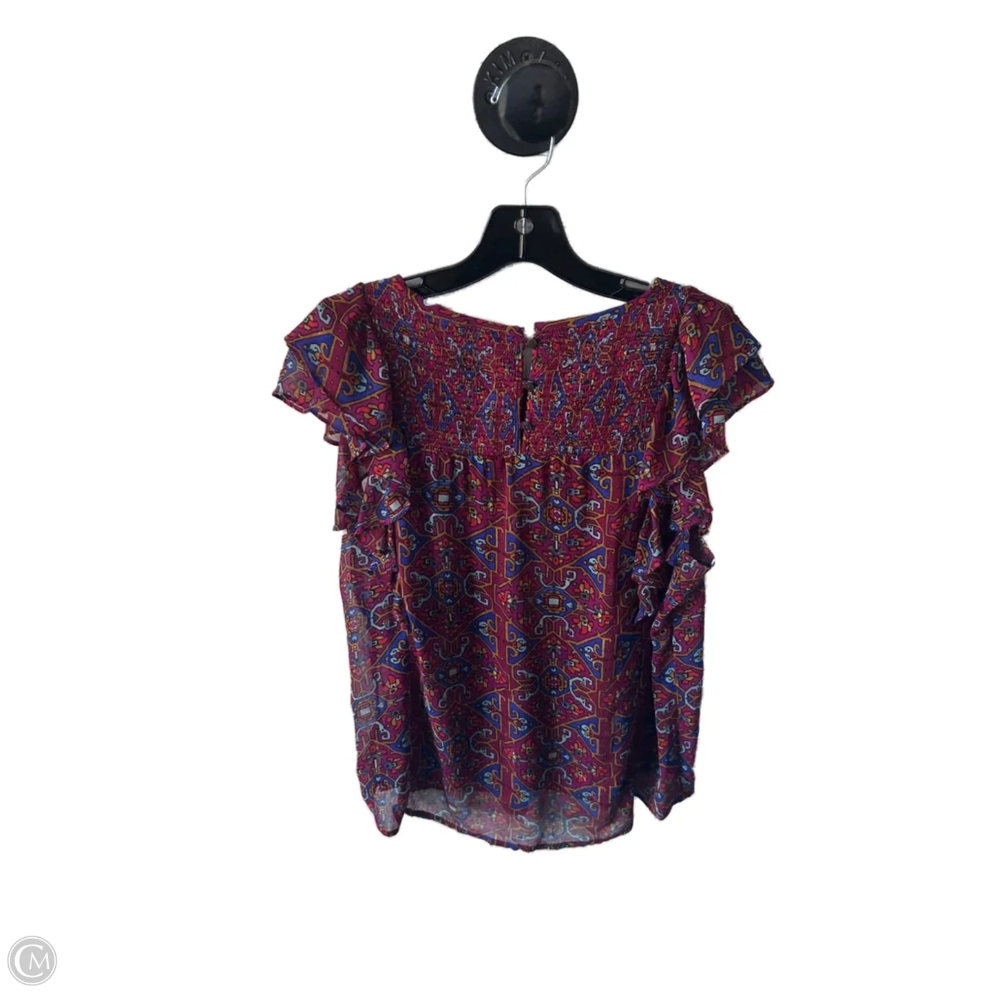 Top Short Sleeve By Meadow Rue In Blue & Pink, Size: M