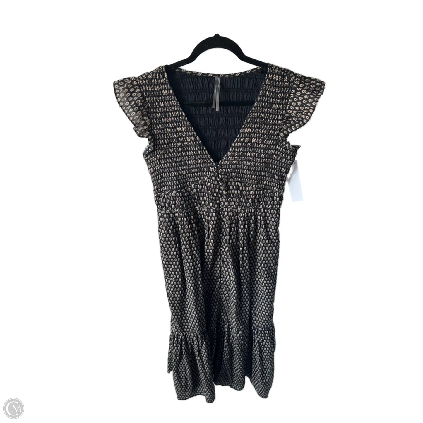 Dress Casual Midi By Anthropologie In Black & Tan, Size: S