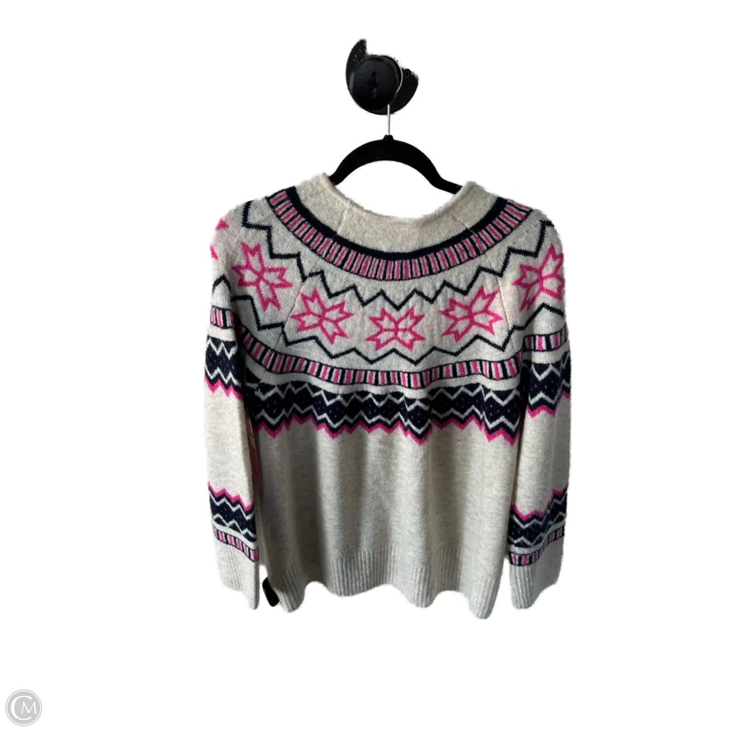 Sweater By Cece In Cream & Pink, Size: M