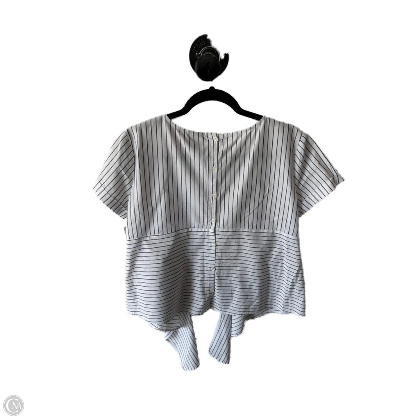 Top Short Sleeve By Allison Joy In Grey & White, Size: S