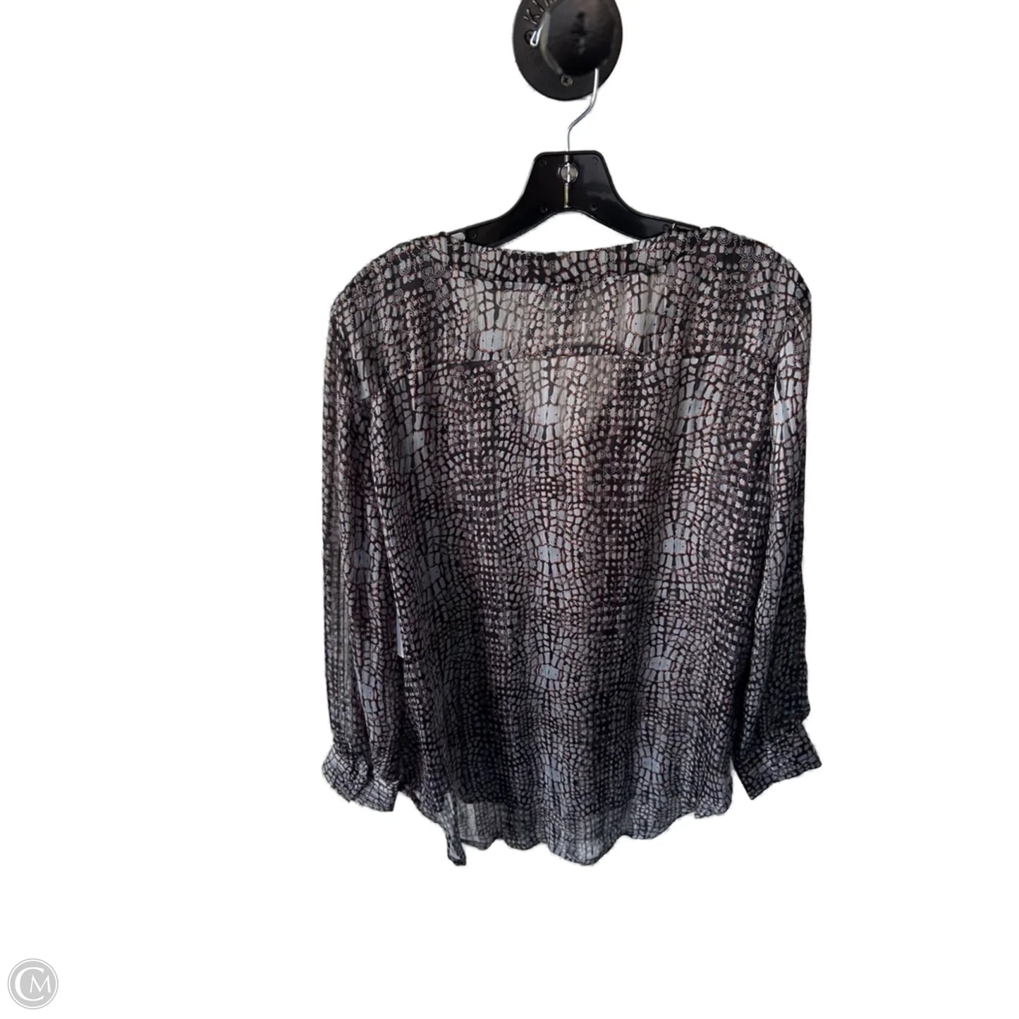 Top Long Sleeve By Susina In Black & Grey, Size: M