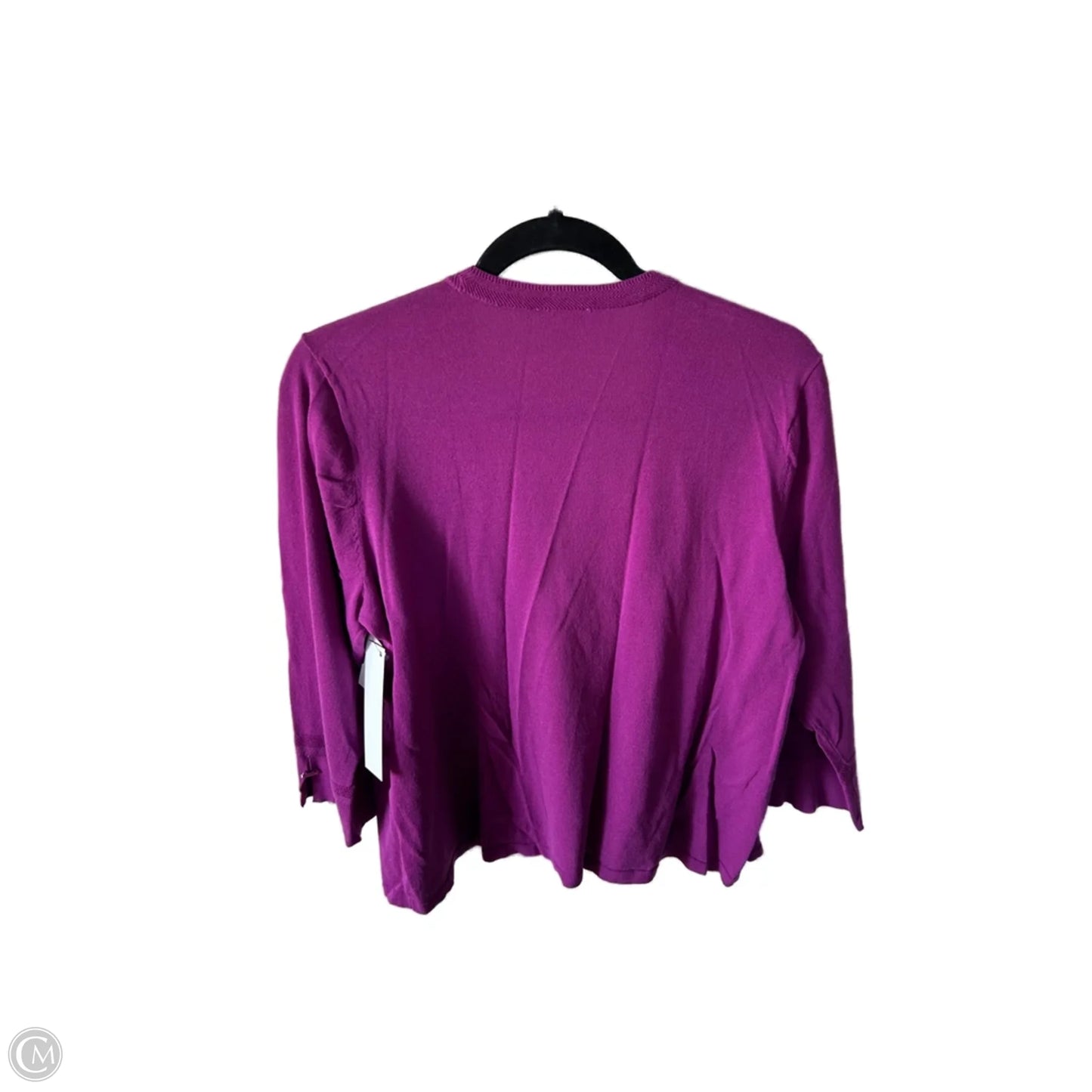 Sweater Cardigan By Chicos In Purple, Size: L