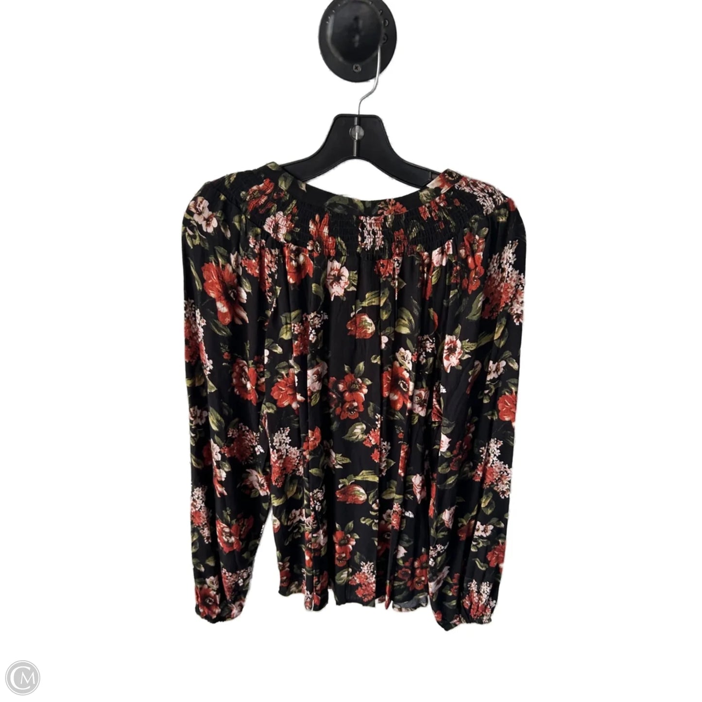 Top Long Sleeve By Bobeau In Black & Orange, Size: 1x