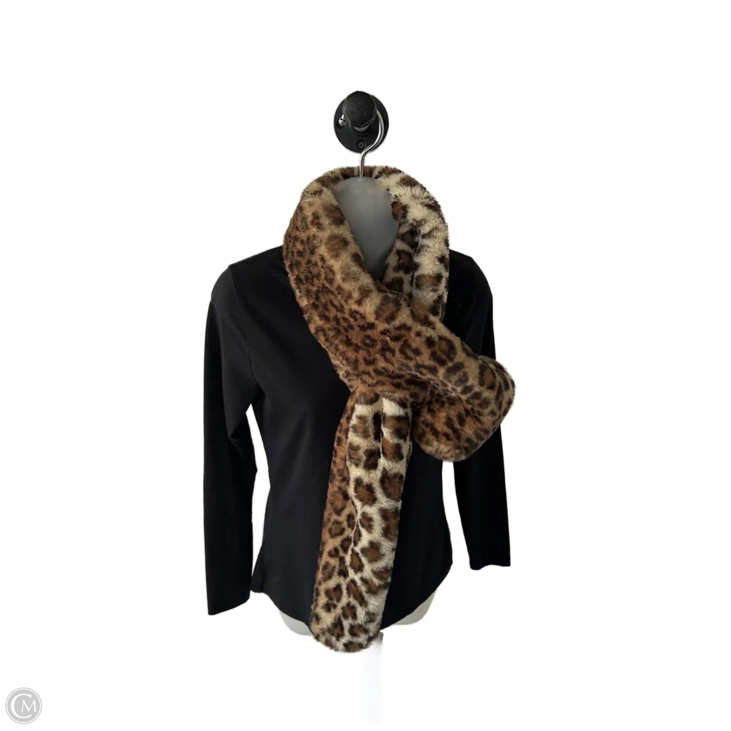 Scarf Winter By Clothes Mentor In Black & Brown