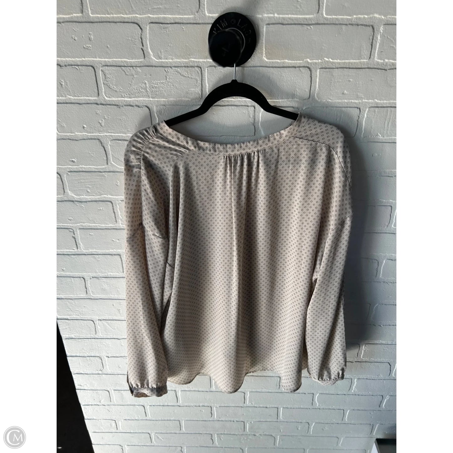 Top Long Sleeve By Cynthia Steffe In Cream & Grey, Size: L
