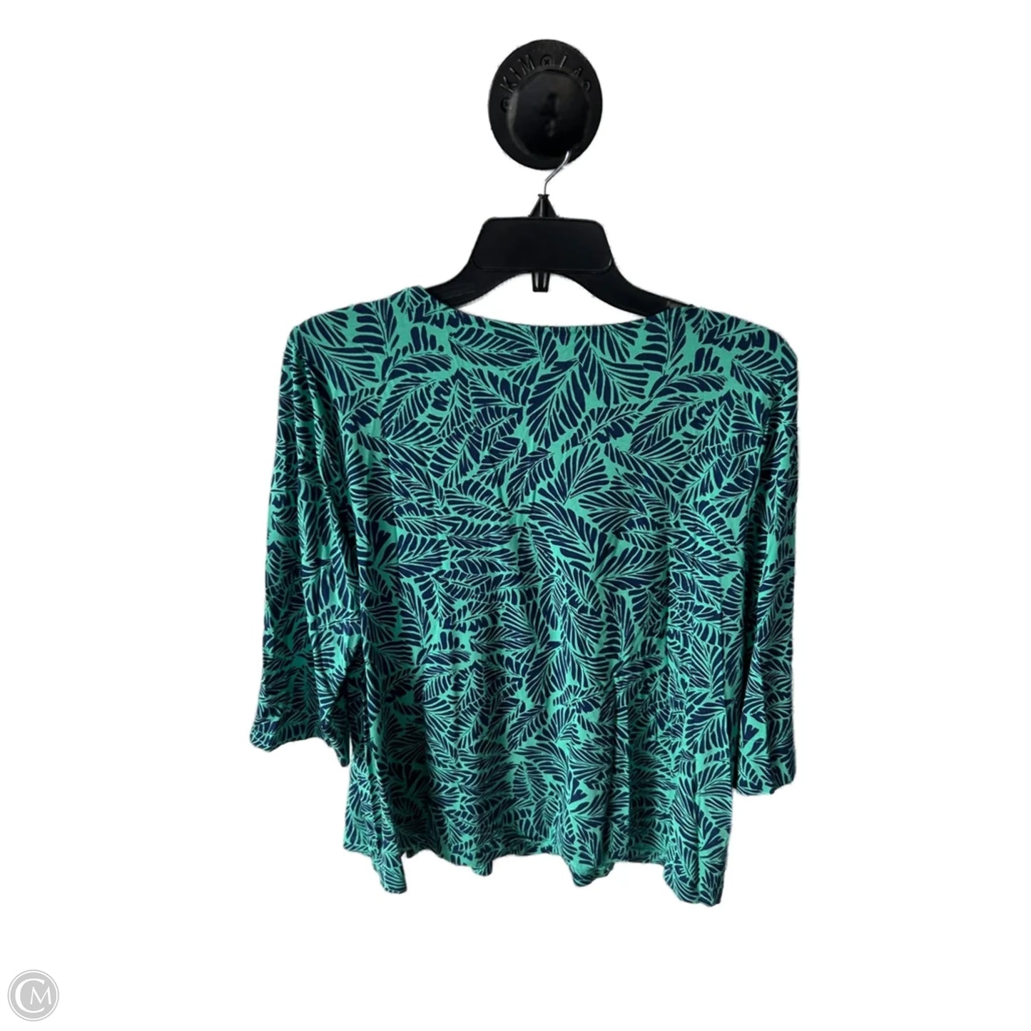 Top 3/4 Sleeve Basic By J. Jill In Blue & Green, Size: L