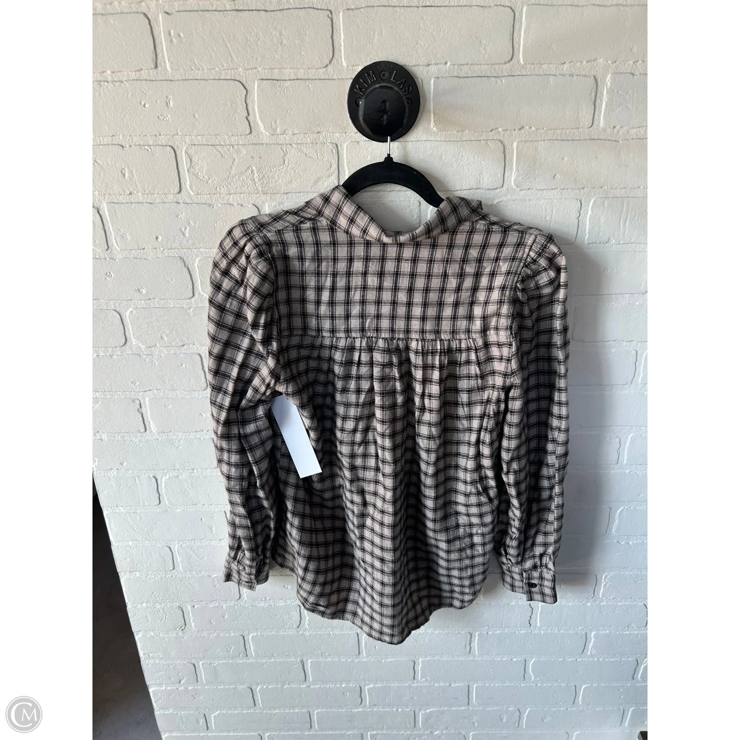 Top Long Sleeve By Rails In Black & Tan, Size: Xs