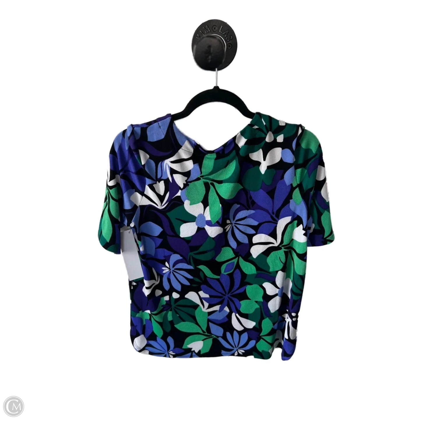 Top Short Sleeve By Chicos In Black & Blue, Size: M