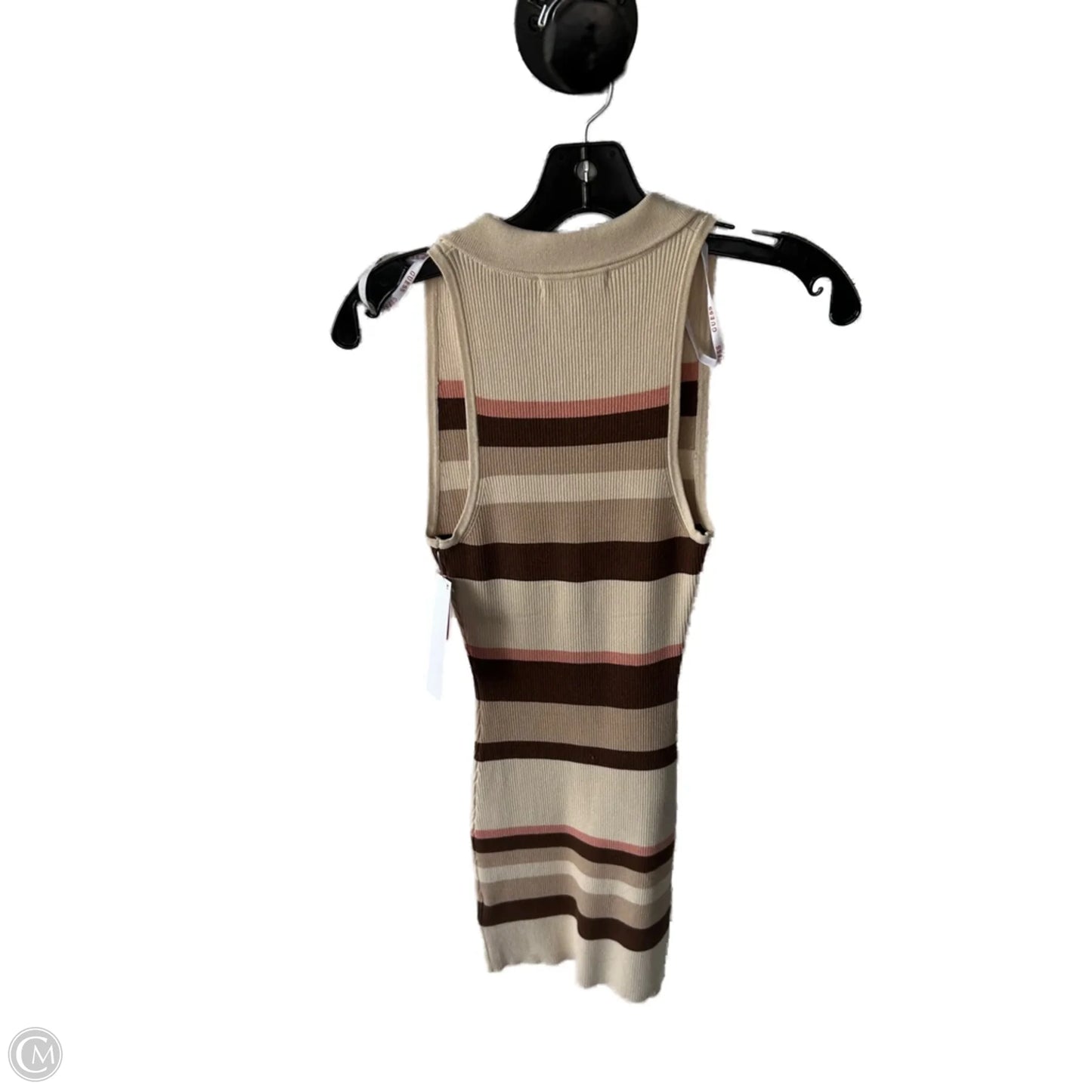 Dress Casual Short By Guess In Brown & Cream, Size: M