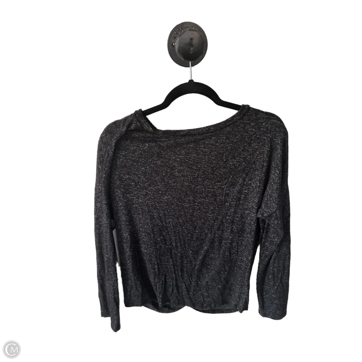 Top Long Sleeve By Gaze In Black & Grey, Size: L