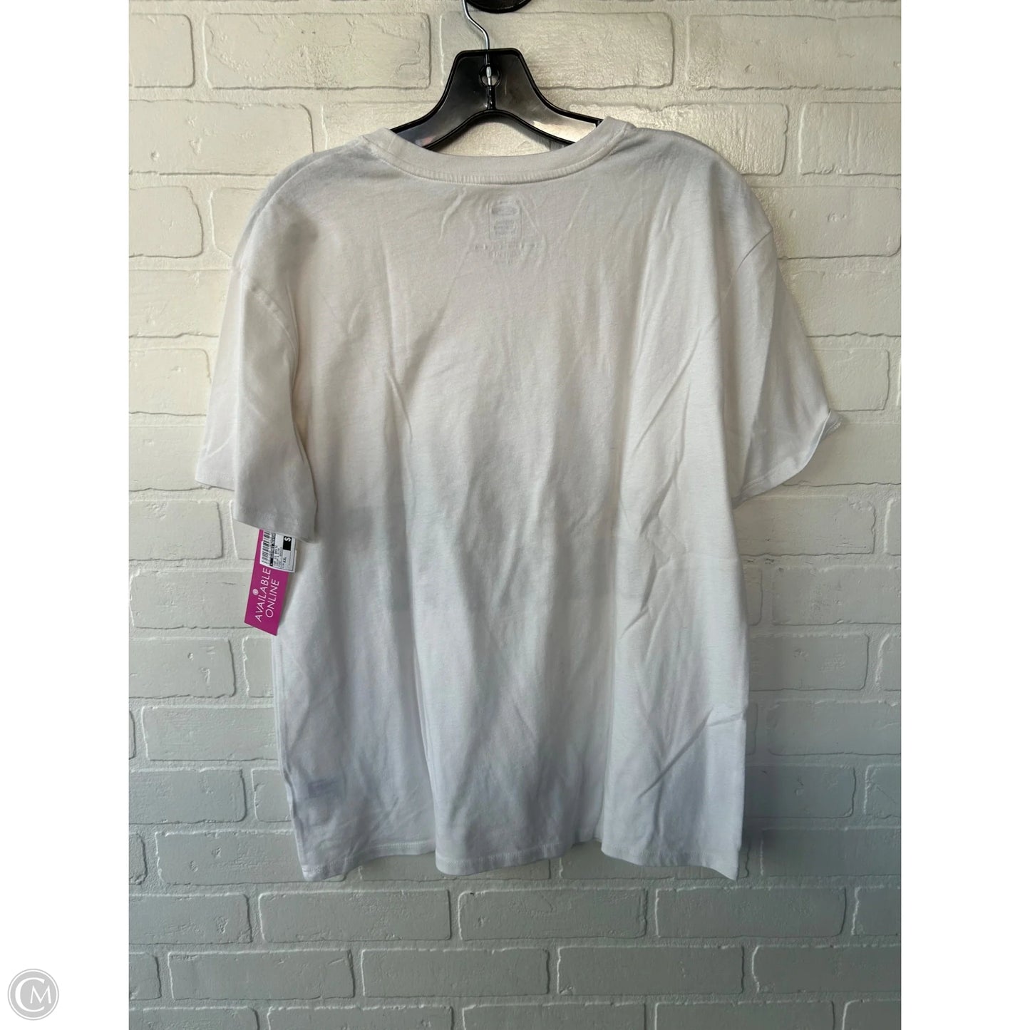 Top Short Sleeve Basic By Clothes Mentor In Cream & Pink, Size: Xxl