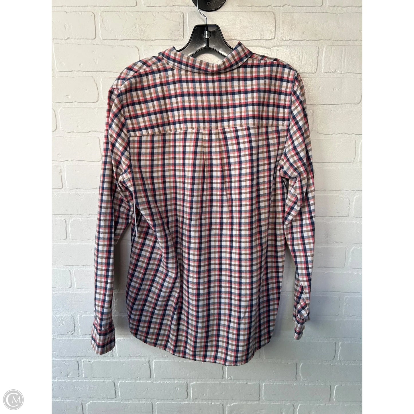 Top Long Sleeve By Madewell In Blue & Pink, Size: L