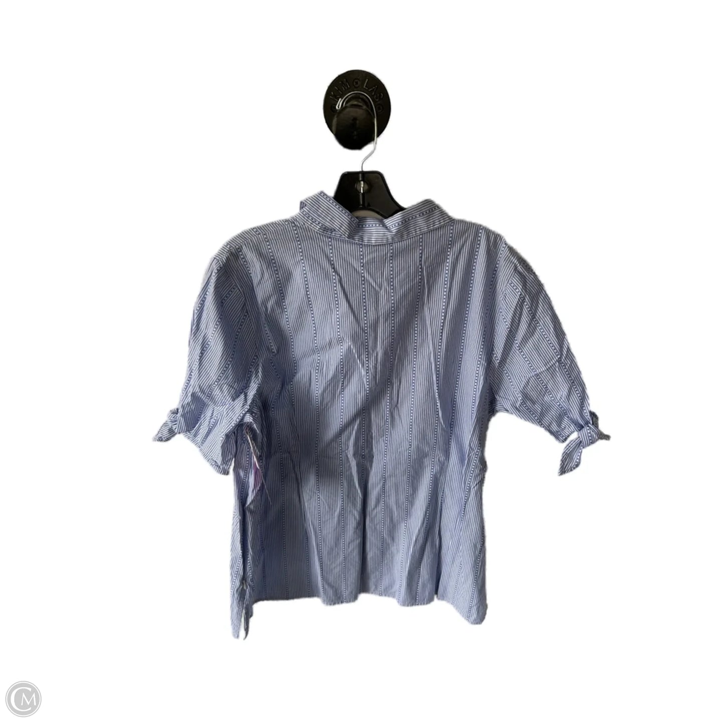 Top Short Sleeve By Talbots In Blue & White, Size: Xl