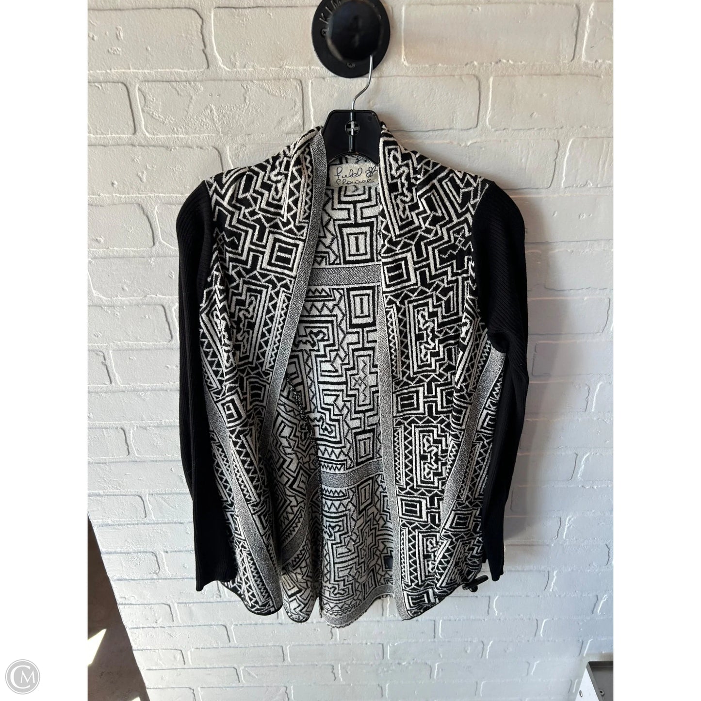Sweater Cardigan By Field Flower In Black & White, Size: S