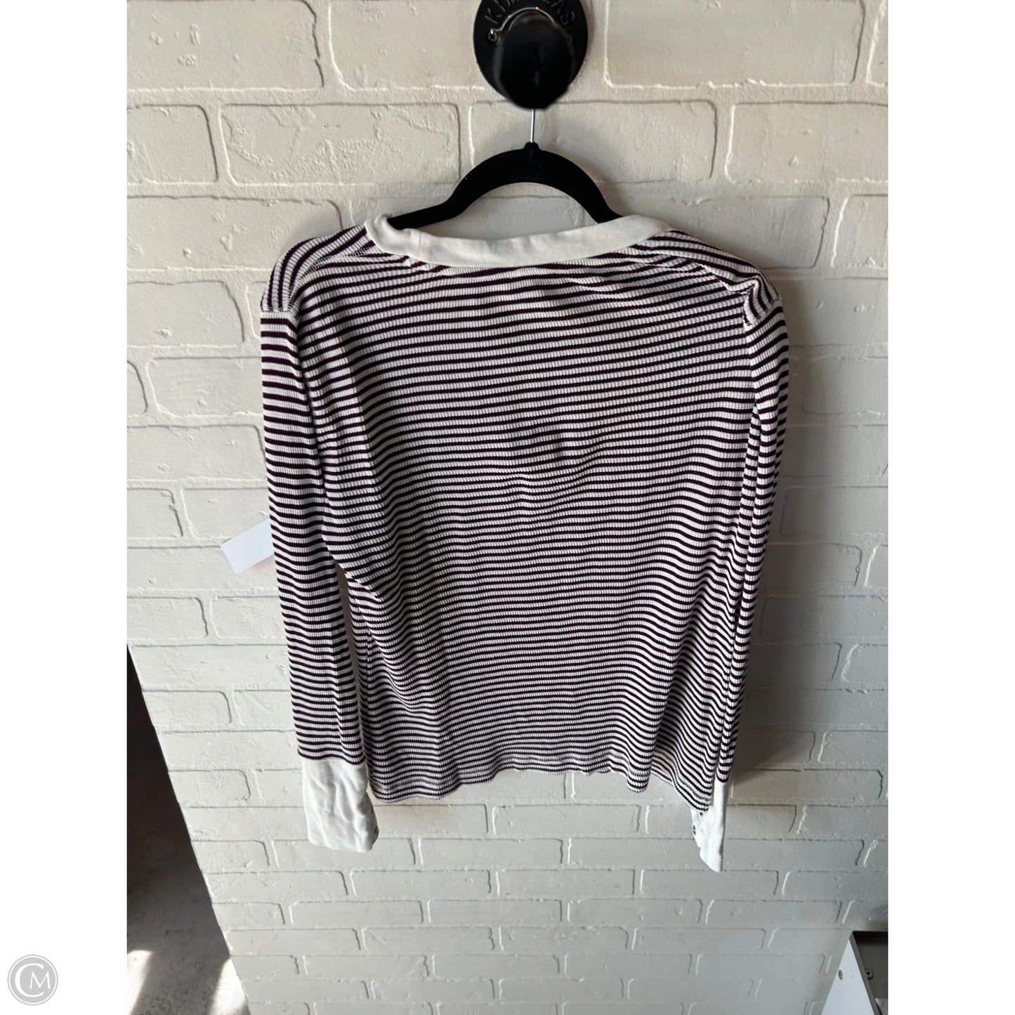 Top Long Sleeve By Sundance In Purple & White, Size: L