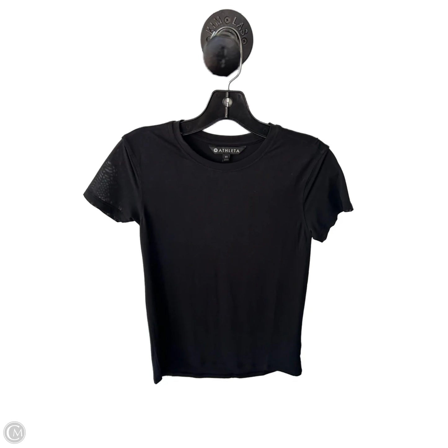 Athletic Top Short Sleeve By Athleta In Black, Size: Xs