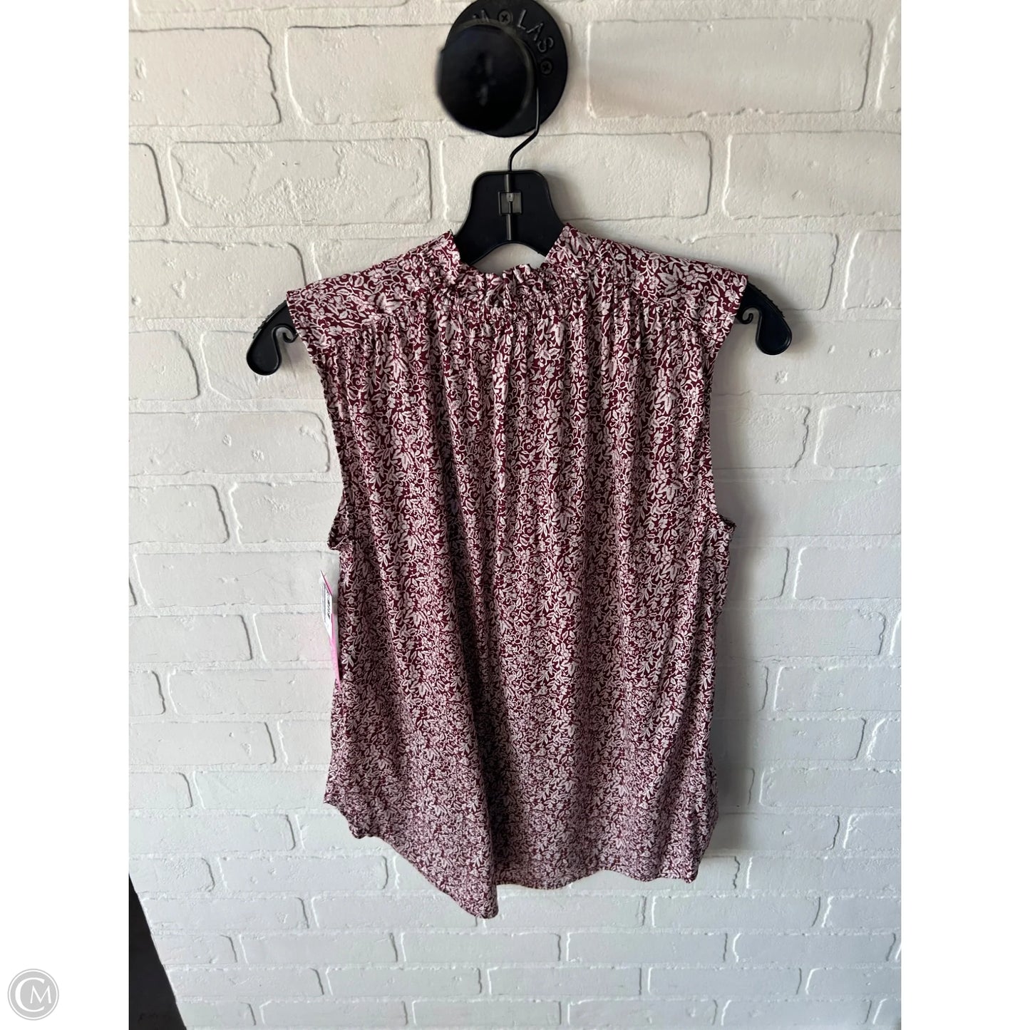 Top Sleeveless By Loft In Red & White, Size: S