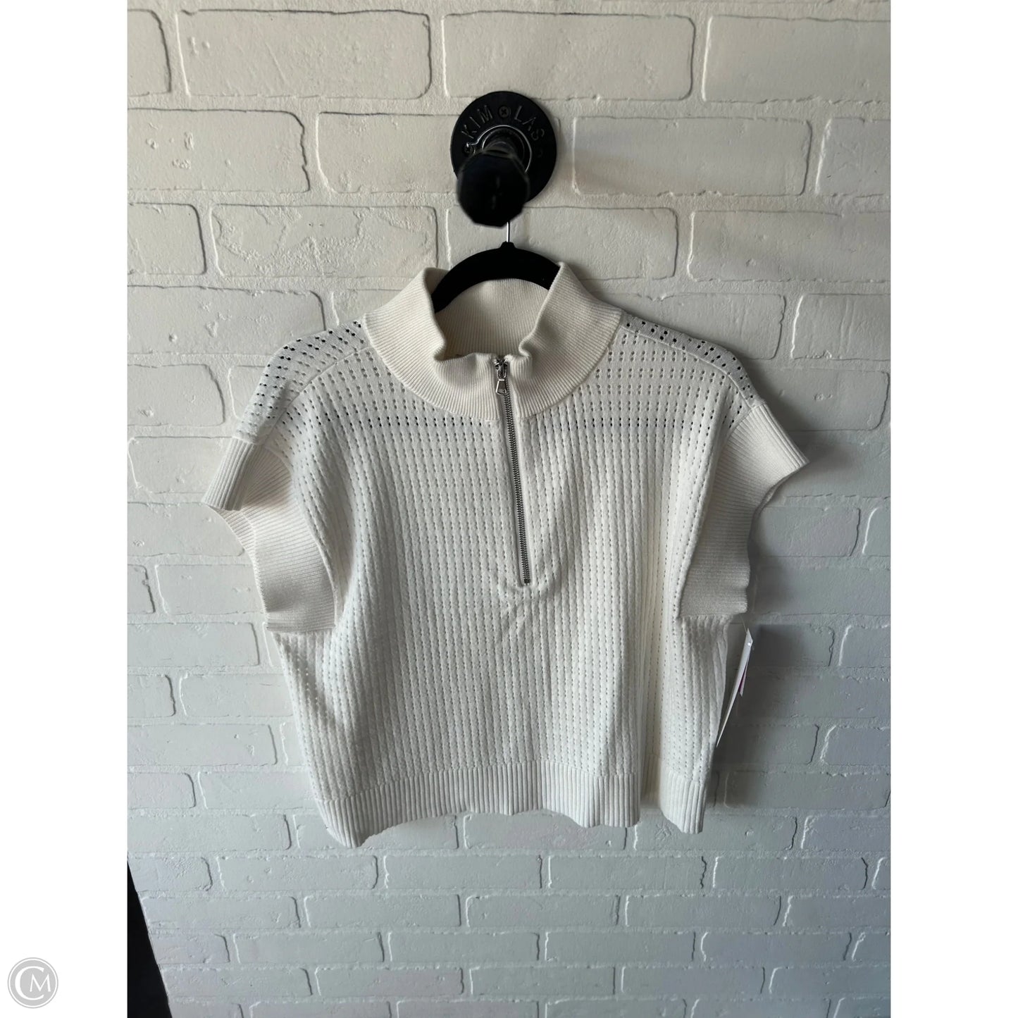 Sweater Short Sleeve By Loft In White, Size: M