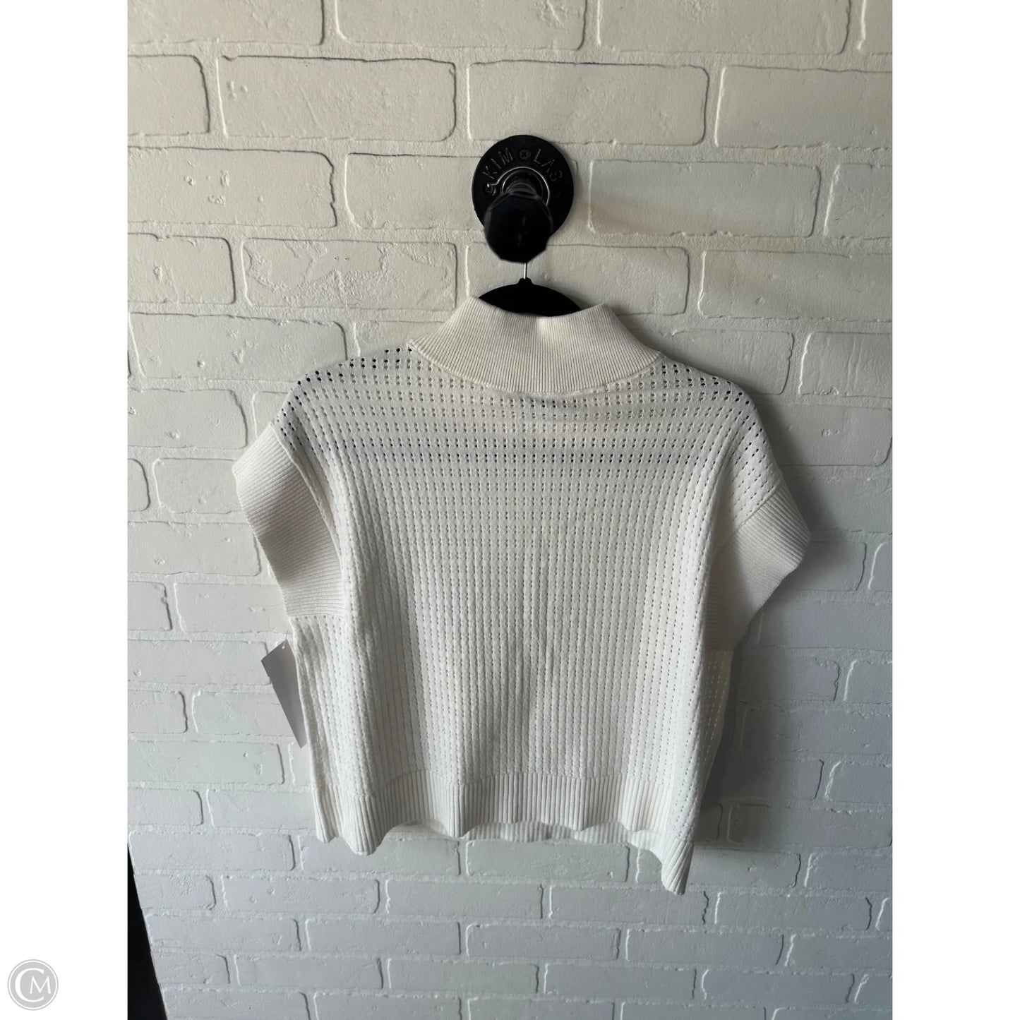 Sweater Short Sleeve By Loft In White, Size: M