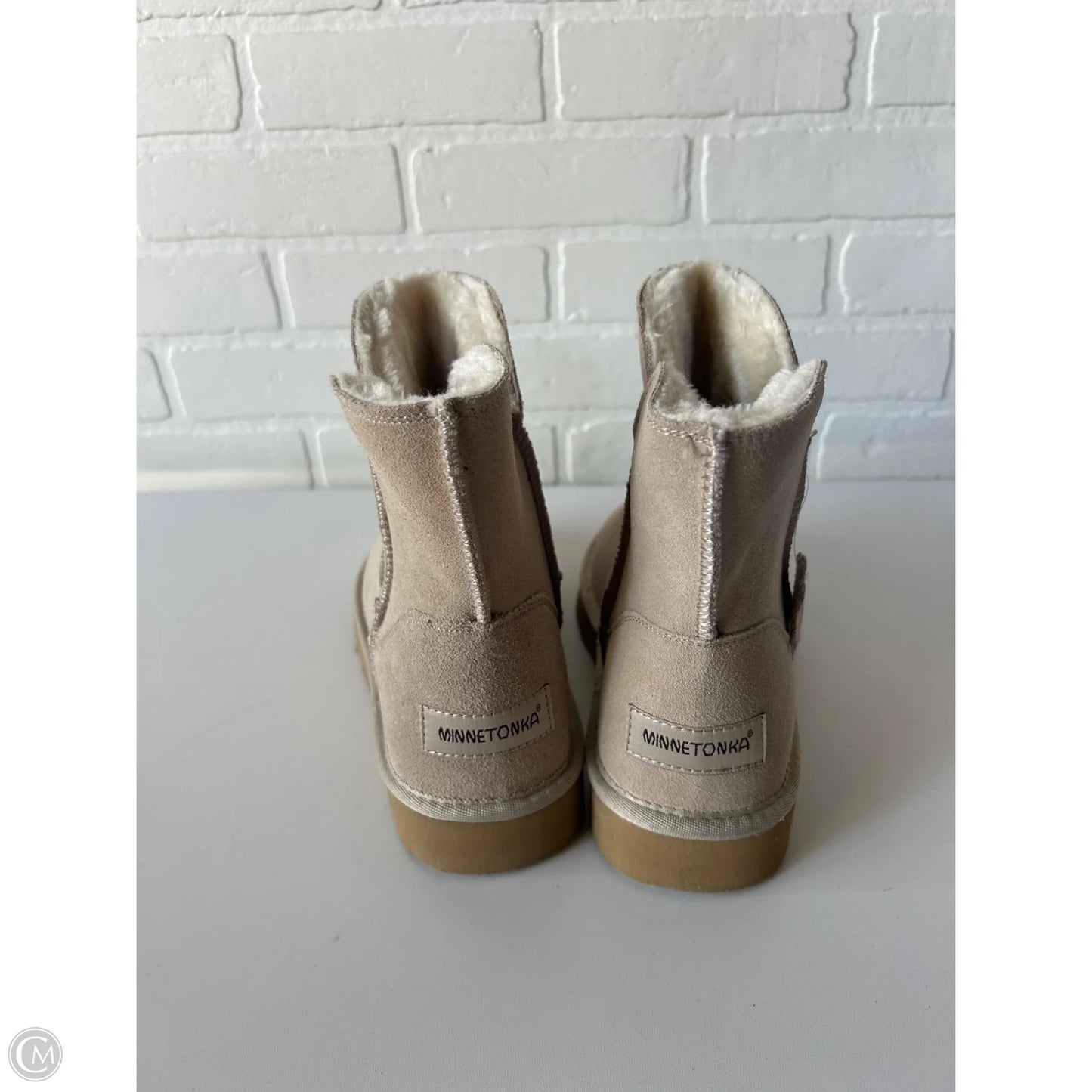 Boots Mid-calf Flats By Minnetonka In Tan, Size: 9