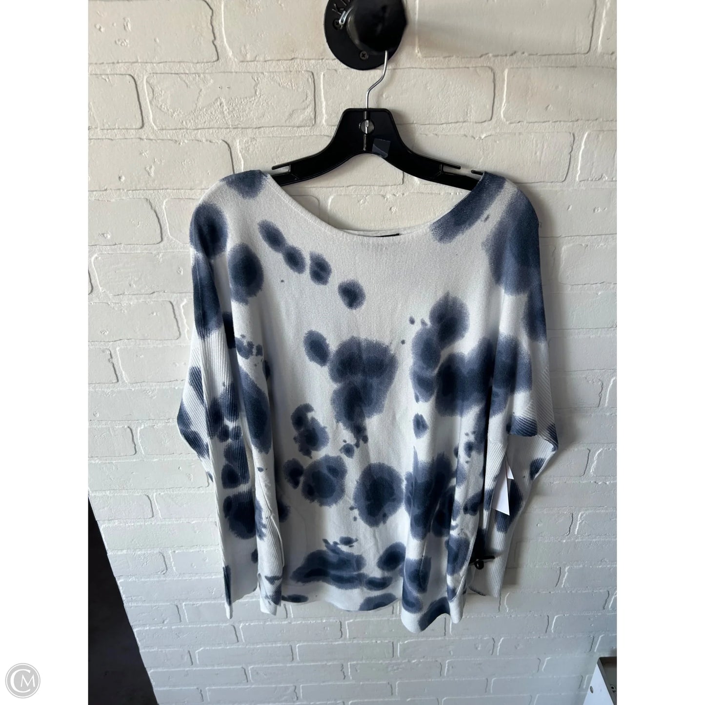 Sweater By Charlie B In Blue & White, Size: Xxl